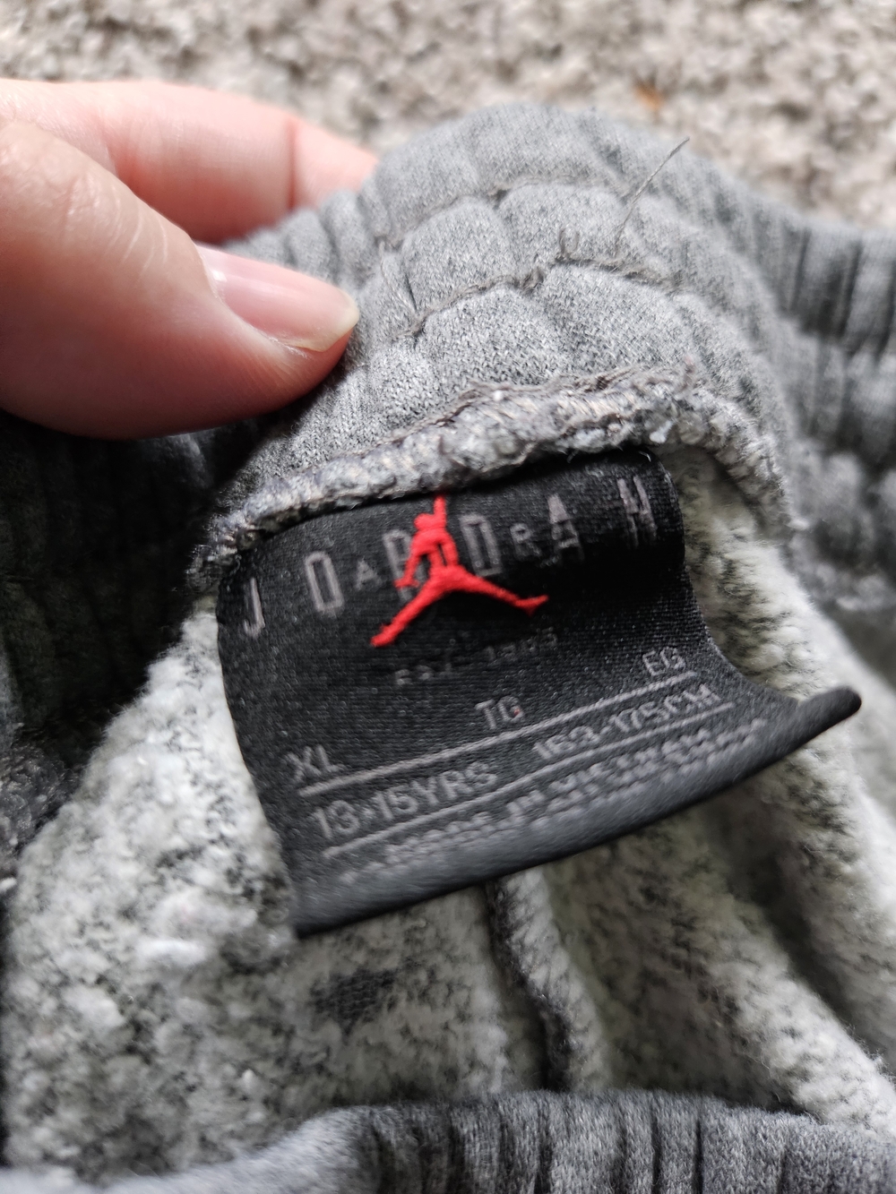 Jordan Kids Youth Xl Grey Sweatpants with Logo